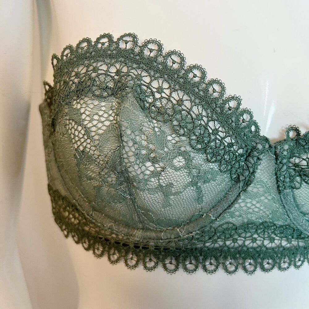 Victoria's Secret Very Sexy Dark Green Unlined Strapless Bra Size 34C - Picture 2 of 7